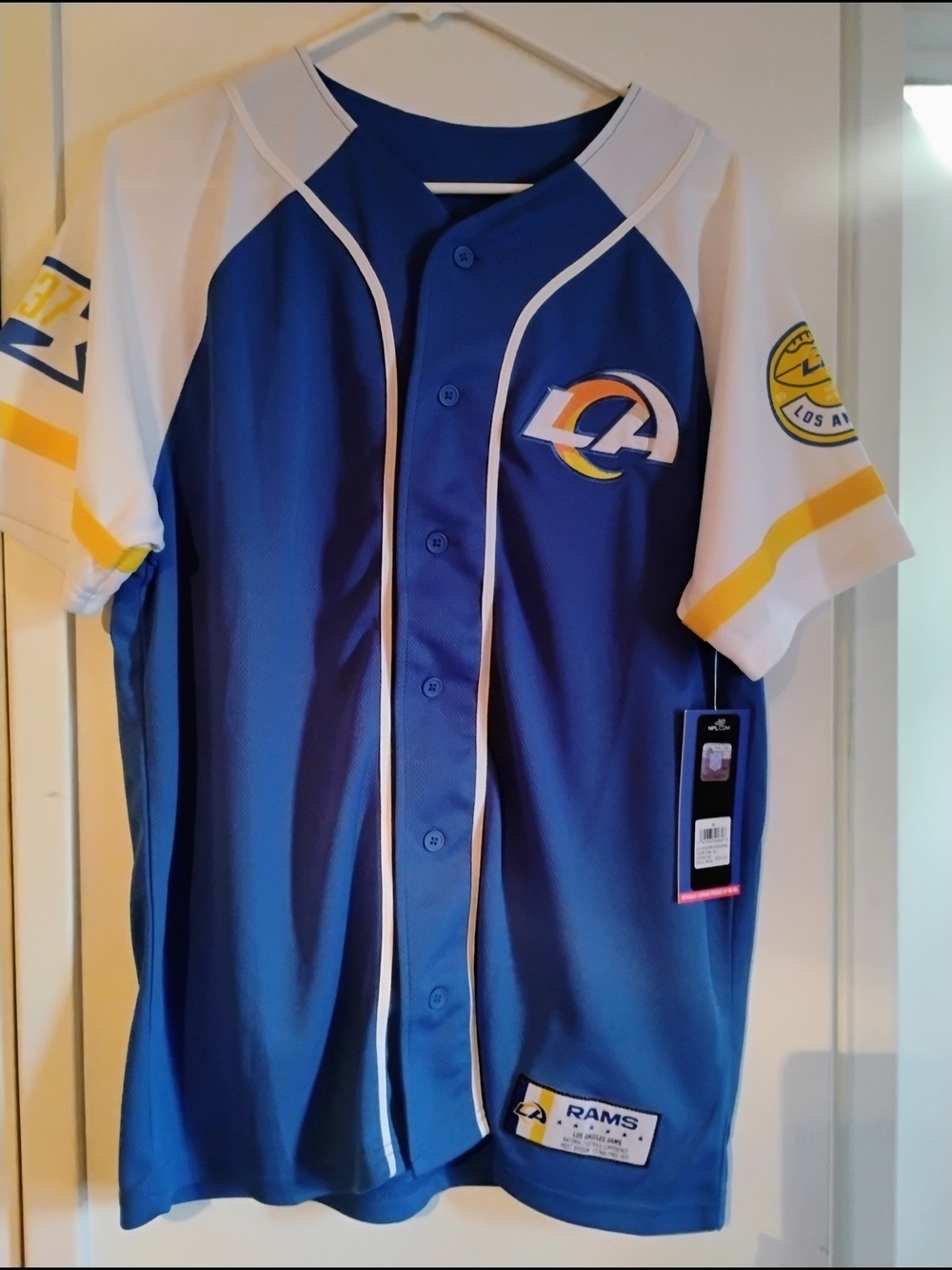 Los Angeles Rams Blue and White Men's Jersey Size M